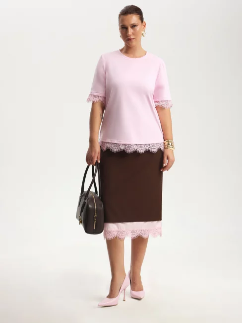 Футболка с кружевом