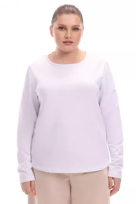 Лонгслив из белого хлопкового трикотажа