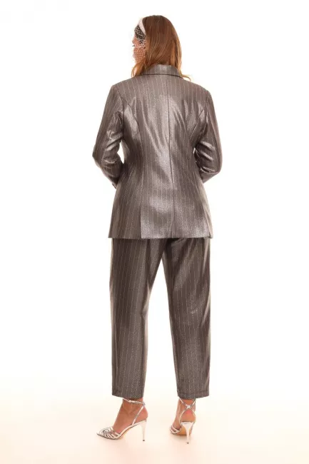 Жакет в полоску с металлизированным эффектом