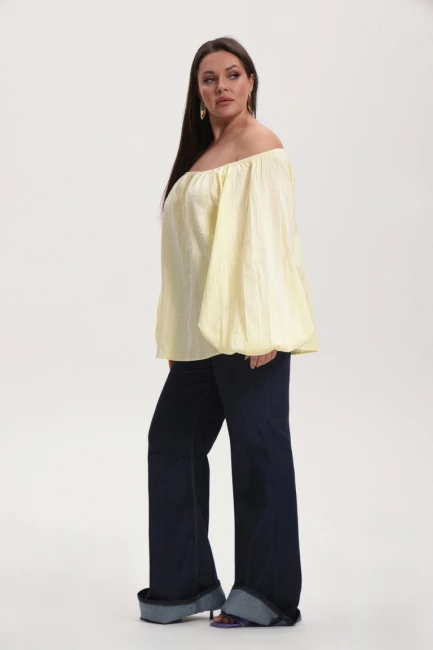Джинсы буткат темно-синего цвета – фото – Plus Size 50–64 – Моно-Стиль