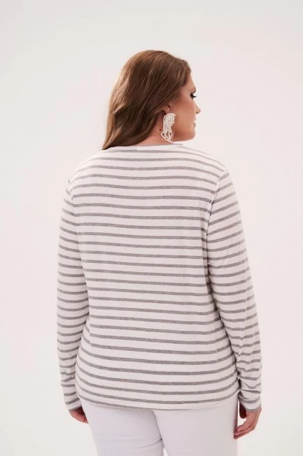 Полосатый трикотажный лонгслив regular fit