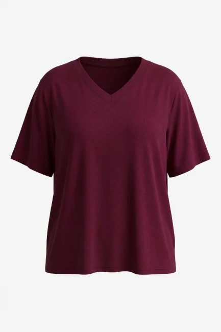Футболка с V-вырезом из модала – фото – Plus Size 50–64 – Моно-Стиль
