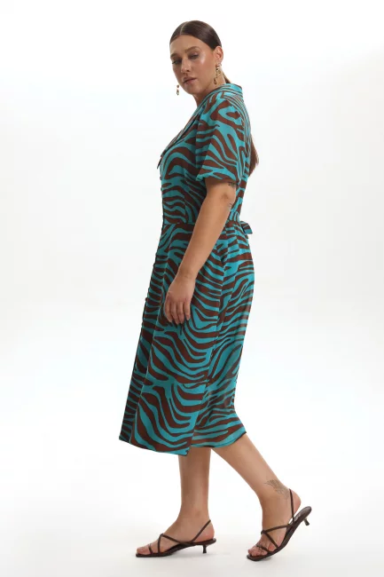 Платье с принтом и на пуговицах