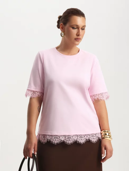 Футболка с кружевом