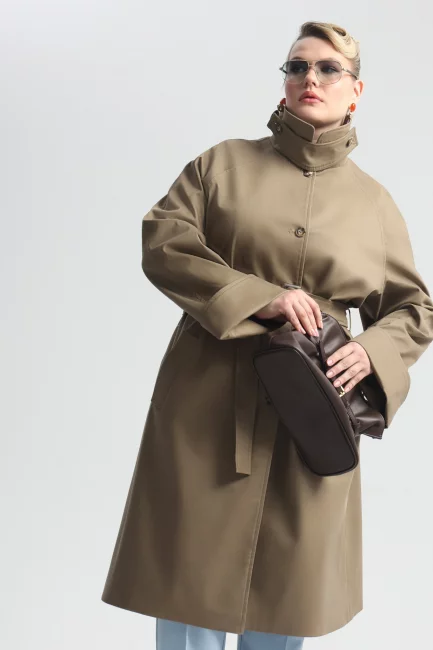 Тренч однобортный с рукавом реглан