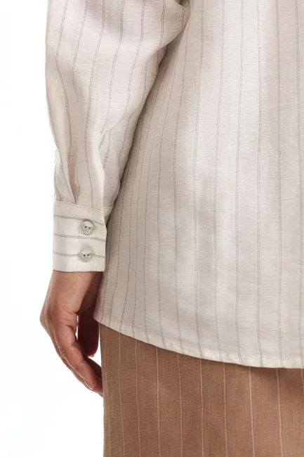 Рубашка из тенселя с полоской