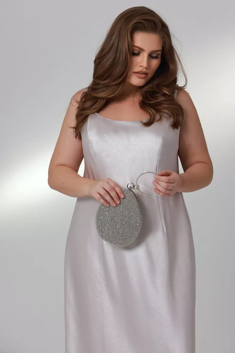 Сумка клатч в виде капли с серебряным блеском Сумка клатч в виде капли с серебряным блеском