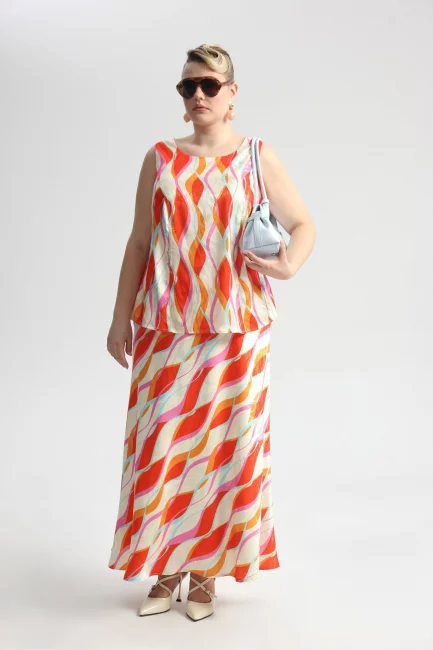 Топ из поливискозы с принтом