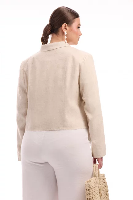 Спенсер пиджак изо льна молочного цвета