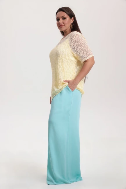 Комплект футболка из кружева и топ – фото – Plus Size 50–64 – Моно-Стиль