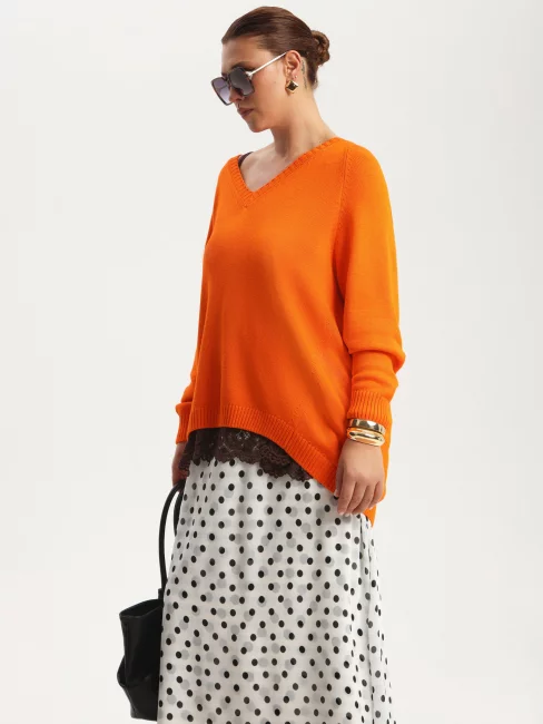 Пуловер оранжевого цвета из вискозы