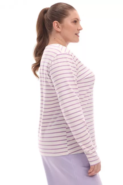 Лонгслив в полоску трикотаж