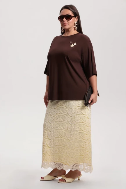 Футболка оверсайз с круглым вырезом – фото – Plus Size 50–64 – Моно-Стиль