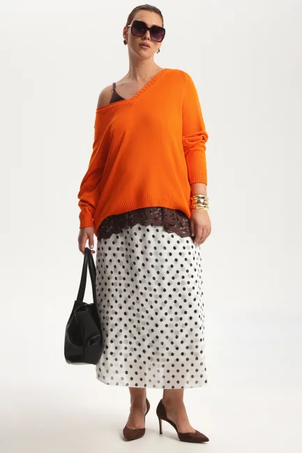 Пуловер оранжевого цвета из вискозы