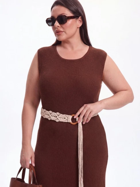 Платье майка из рельефного трикотажа – фото – Plus Size 50–64 – Моно-Стиль