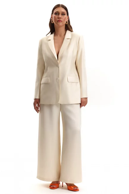 Брюки палаццо из ткани с золотым напылением