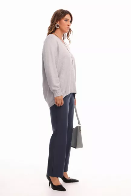 Серые классические брюки из костюмной ткани