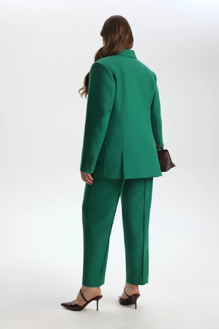 Брюки сигареты из зеленой поливискозы