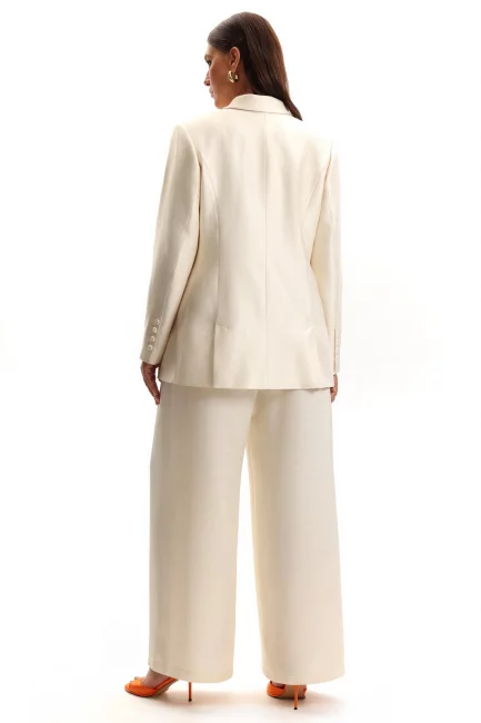 Брюки палаццо из ткани с золотым напылением