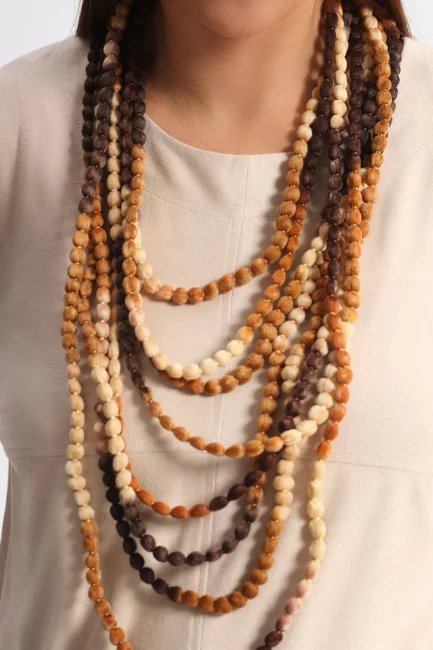 Ожерелье Коса коричневый