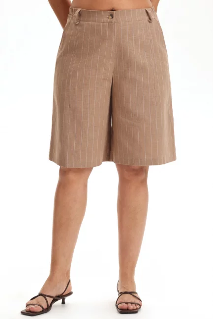 Шорты изо льна в полоску