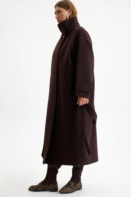 Пальто с воротником стойка и добавлением кашемира – фото – Plus Size 50–64 – Моно-Стиль