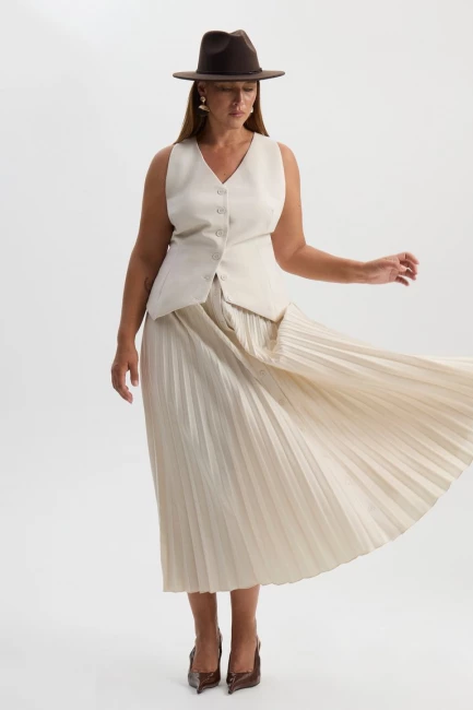 Юбка макси плиссе с пуговицами – фото – Plus Size 50–64 – Моно-Стиль
