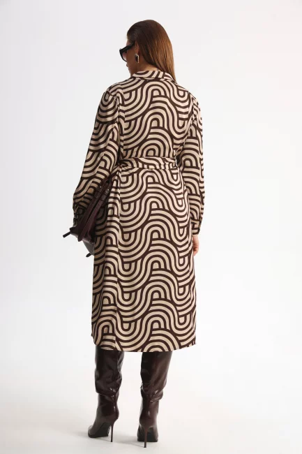 Платье рубашка из поливискозы с принтом