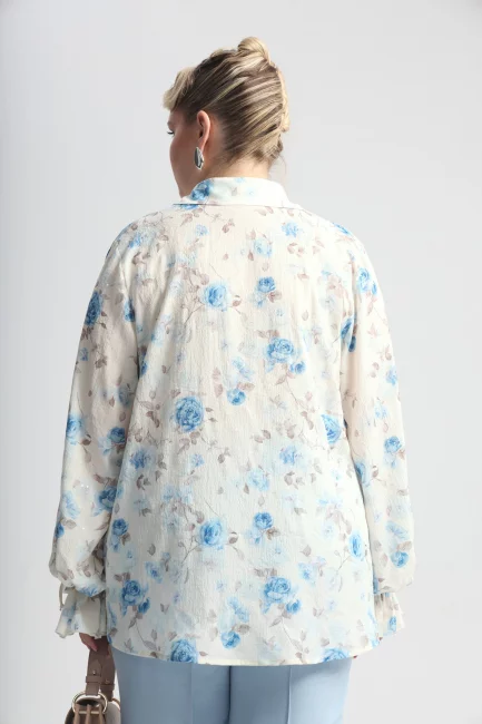 Блузка из поливискозы с цветочным принтом