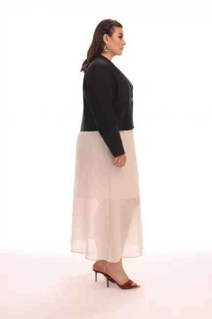 Спенсер-пиджак из 100% льна с необработанным низом