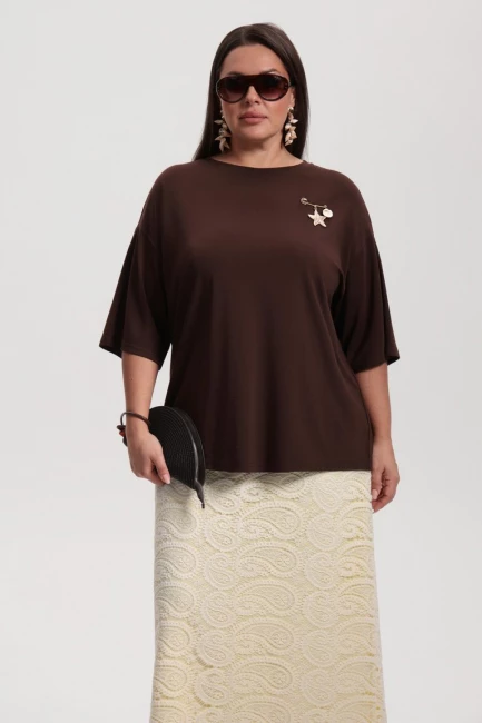 Футболка оверсайз с круглым вырезом – фото – Plus Size 50–64 – Моно-Стиль