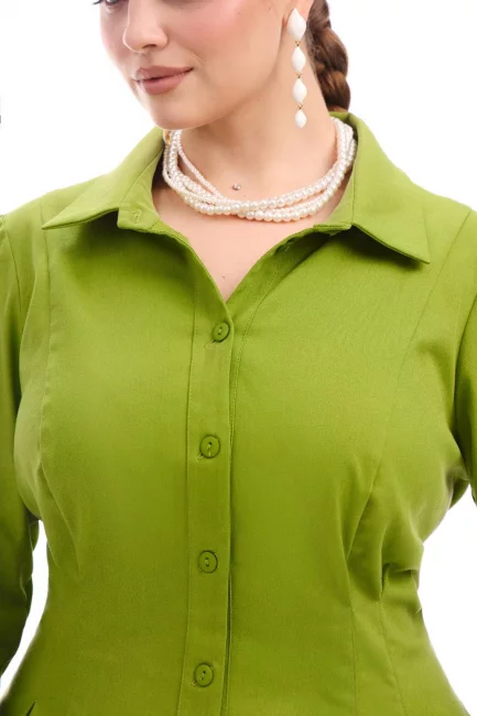 Платье с защипами из хлопка