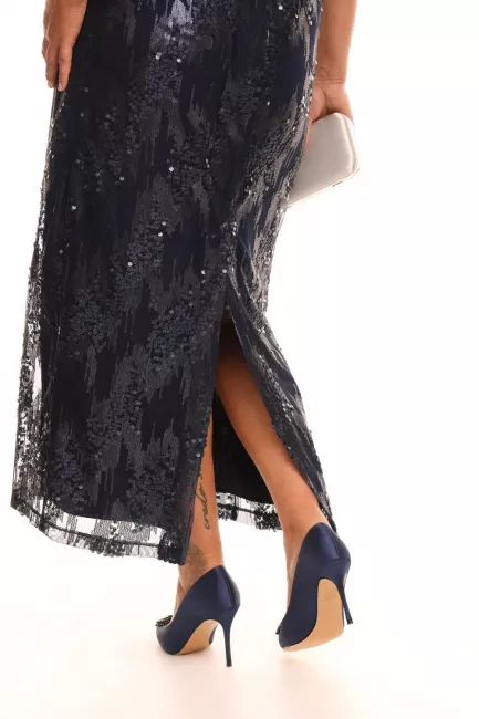 Юбка карандаш с пайетками и шелковой подкладкой