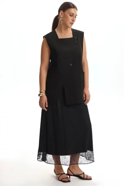 Юбка трапеция макси из кружева