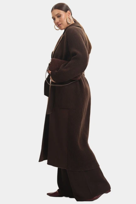 Комбинированное пальто из шерсти и кашемира – фото – Plus Size 50–64 – Моно-Стиль