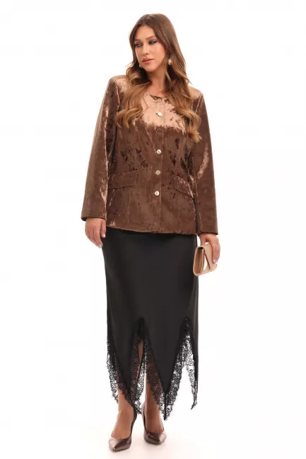 Жакет в стиле леди лайк из бархата