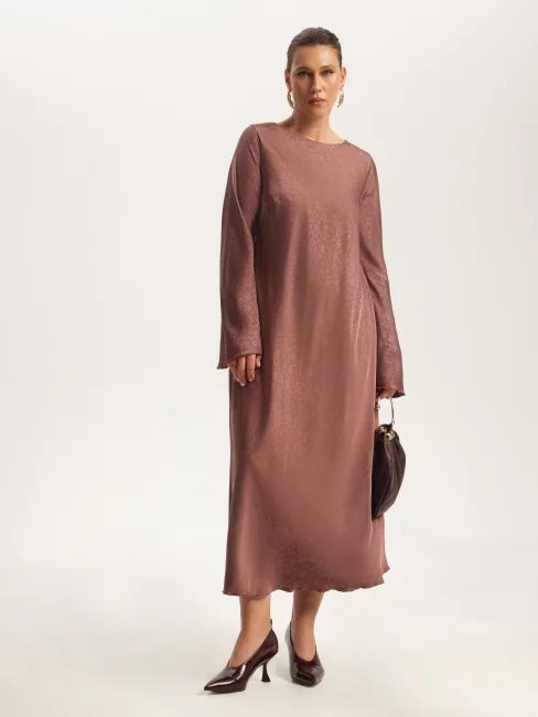 Платье из шелка с принтом и подкладкой