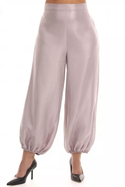Брюки пеплум из поливискозы с блеском