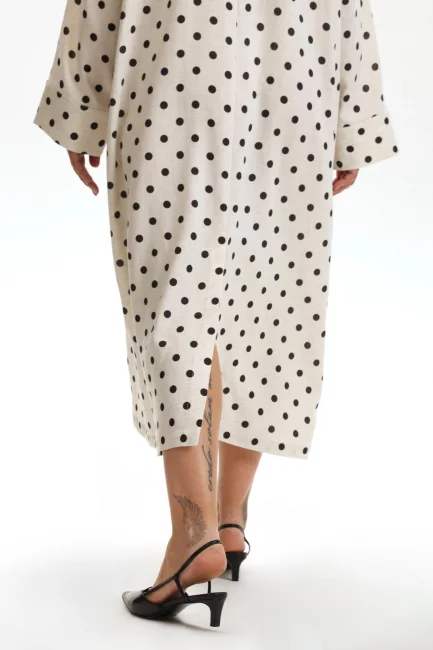 Плащ накидка изо льна с принтом