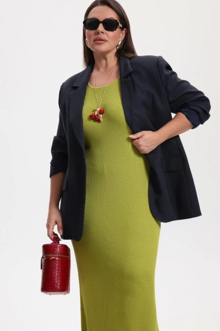 Платье майка из рельефного трикотажа – фото – Plus Size 50–64 – Моно-Стиль