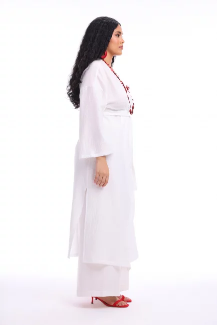 Костюм из муслина с брюками и кимоно