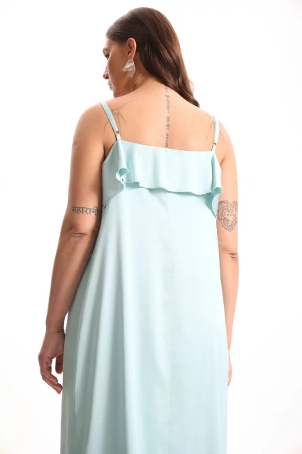 Платье из поливискозы с воланом на груди