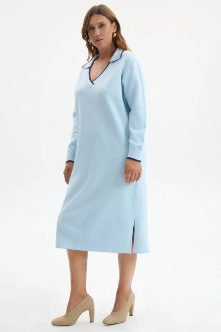 Платье с отложным воротником – фото – Plus Size 50–64 – Моно-Стиль
