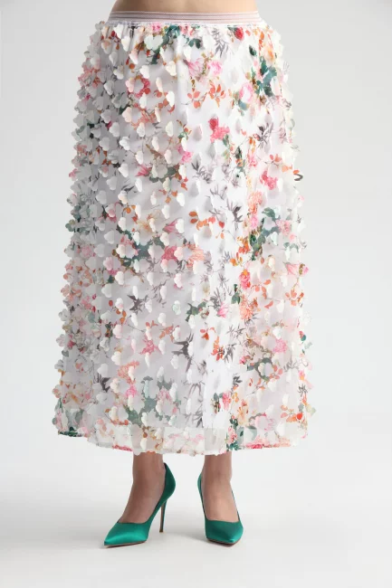 Юбка из шифона с эффектом 3Д