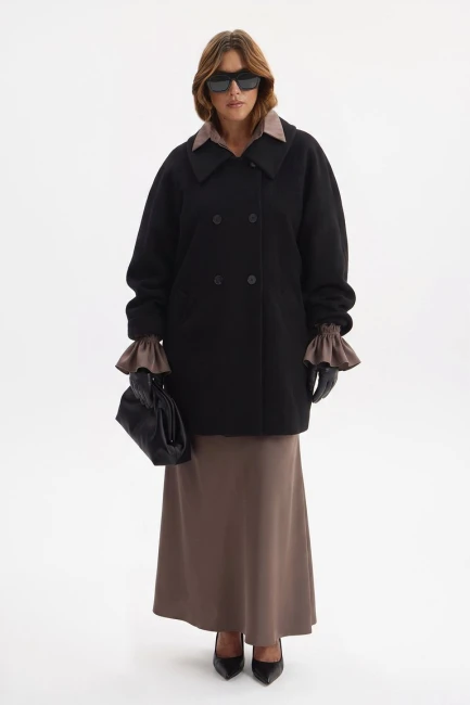 Полупальто реглан из смесовой шерсти – фото – Plus Size 50–64 – Моно-Стиль