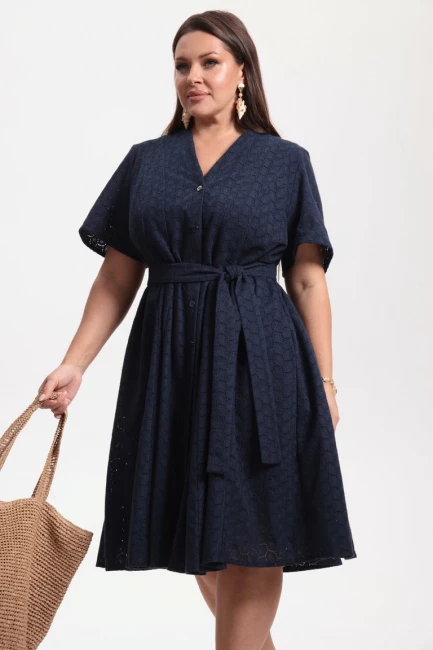 Платье на пуговицах из шитья – фото – Plus Size 50–64 – Моно-Стиль