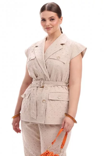 Двубортный жилет из шитья на подкладке