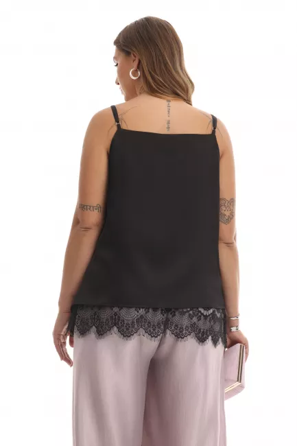 Топ с асимметричным низом и кружевом