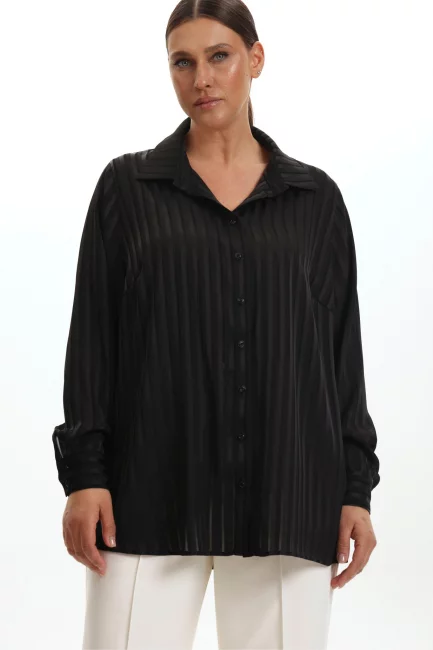 Блузка с акцентными полосками из поливискозы