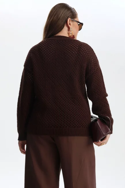 Джемпер сетка шоколадного цвета